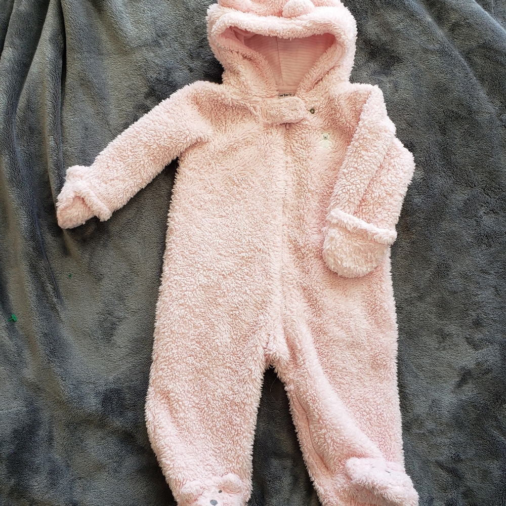 2 for $10- Carter's Baby Girl Warmth Pink Bear Suit